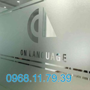 Trang trí Decal mờ cắt logo HCM