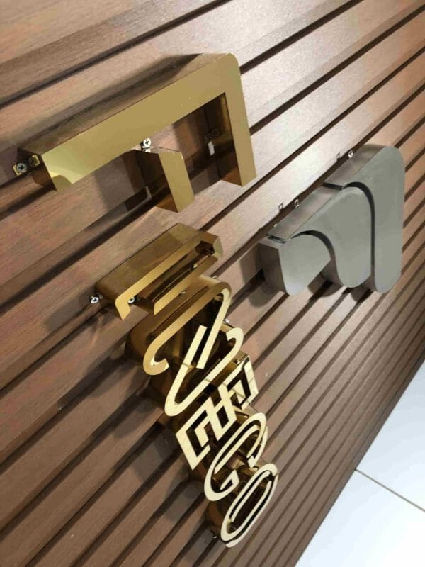 Logo inox Vàng xước sang trọng HCM