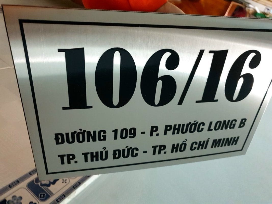 Bảng số nhà inox trắng xước tại TP.HCM