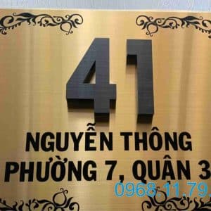 Gia công Bảng số nhà inox đồng HCM