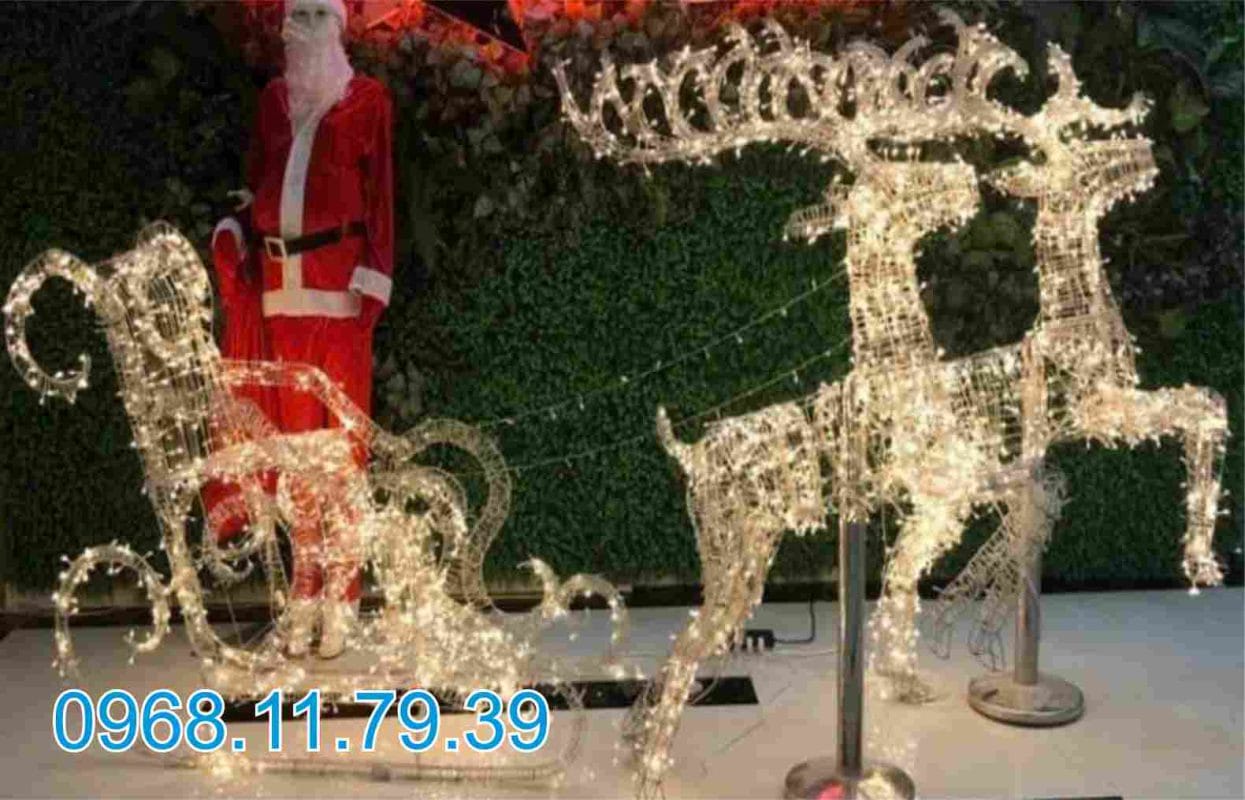 Gia công cỗ xe tuần lộc trang trí noel giá rẻ