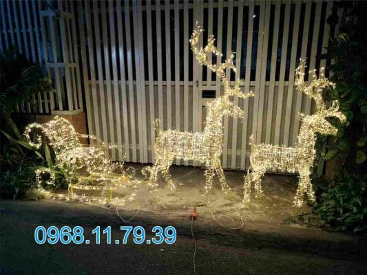 Mô hình tuần lộc gắn led trang trí Giáng Sinh