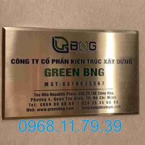 Gia công bảng tên công ty inox