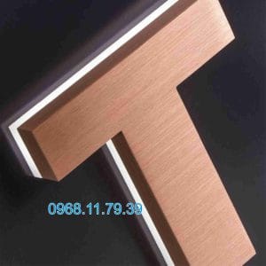 Làm logo inox hồng xước tại HCM