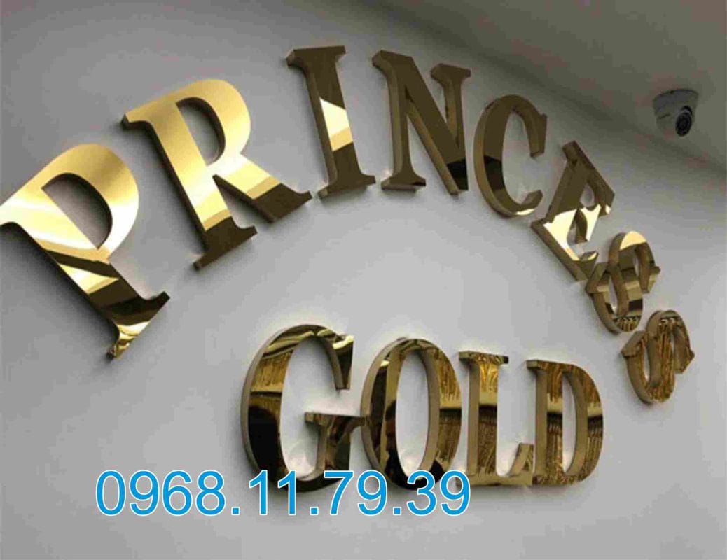 Làm logo inox vàng gương tại Quận 3
