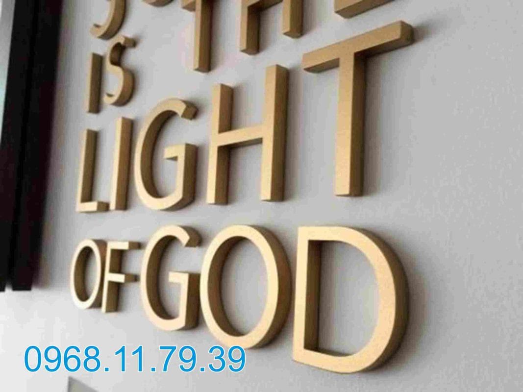 Làm logo inox vàng xước tại Tân Phú