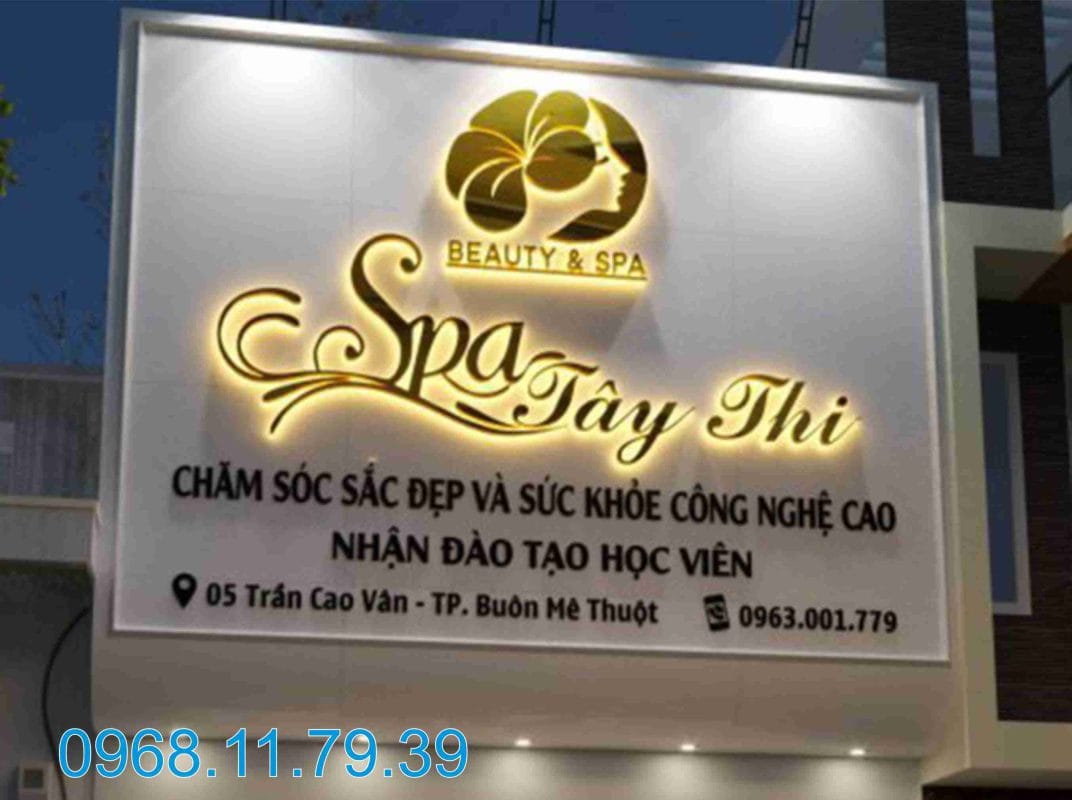 Bảng hiệu spa chữ nổi inox tại TP.HCM