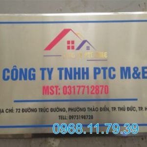 làm bảng tên công ty inox trắng xước tại Thủ Đức