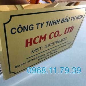 Làm bảng tên công ty inox vàng gương tại Quận 10