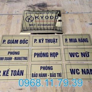 Làm bảng tên công ty inox vàng gương tại Quận 11