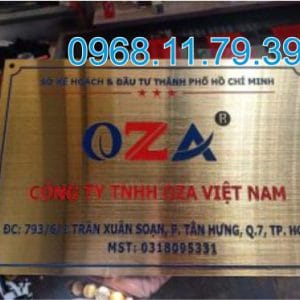 Làm bảng tên công ty inox vàng xước tại Quận 10