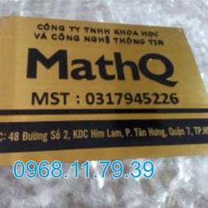 Làm bảng tên công ty inox vàng xước tại Quận 11