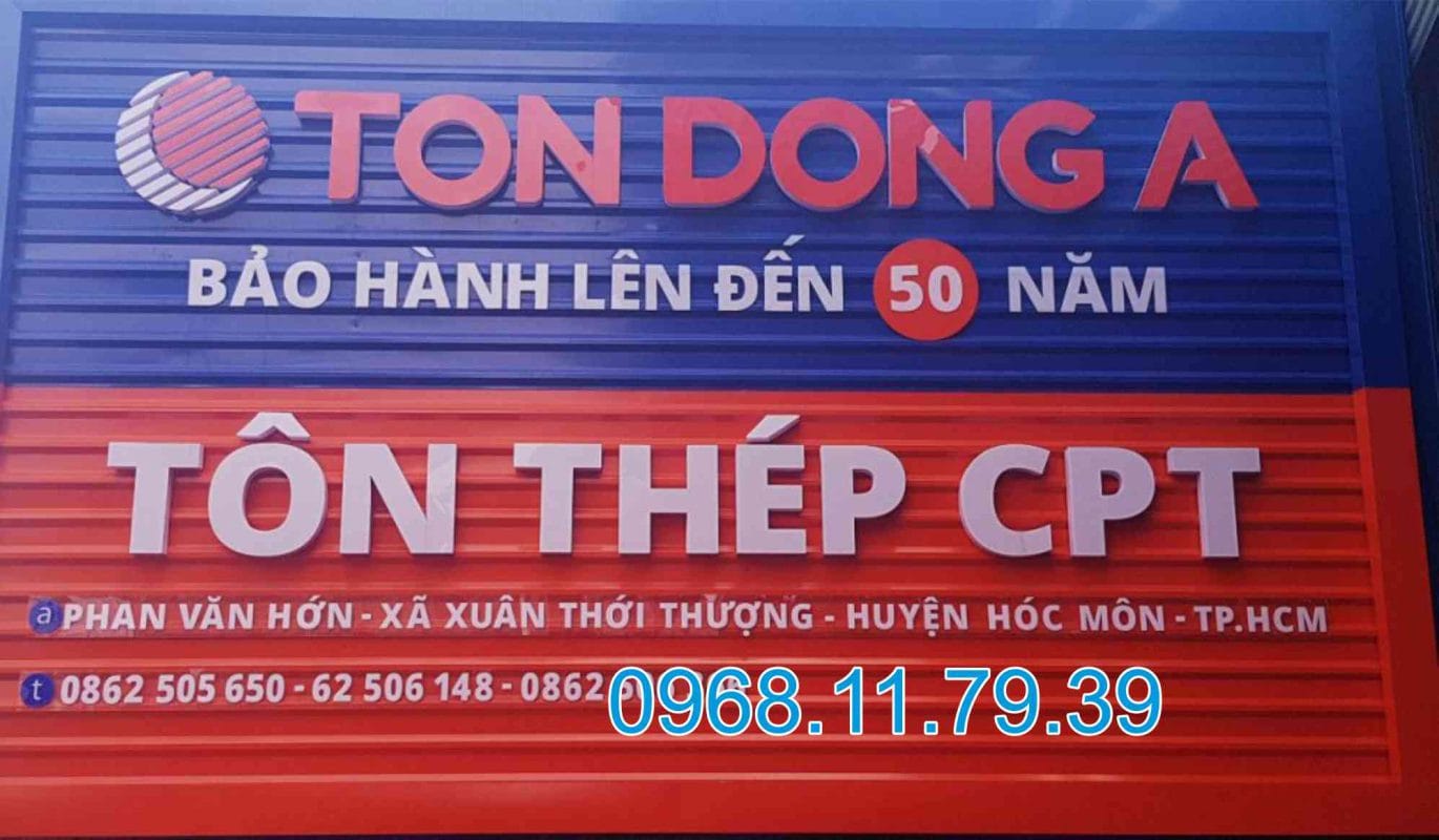 Làm bảng hiệu tôn tại Hóc môn