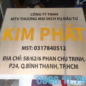 Làm bảng tên công ty inox tại quận 2