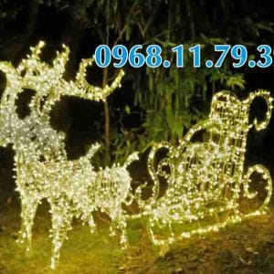 Làm tuần lộc thép quấn led đẹp