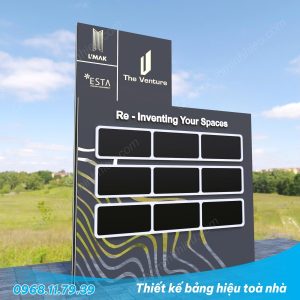 Mẫu Thiết kế bảng hiệu toà nhà đẹp - chi tiết - cụ thể